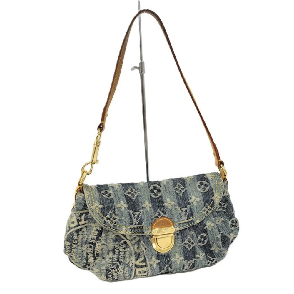 Louis Vuitton Pleaty Raye Shoulder Bag Monogram Denim